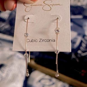 Jessica Simpson Rose Gold CZ Earrings